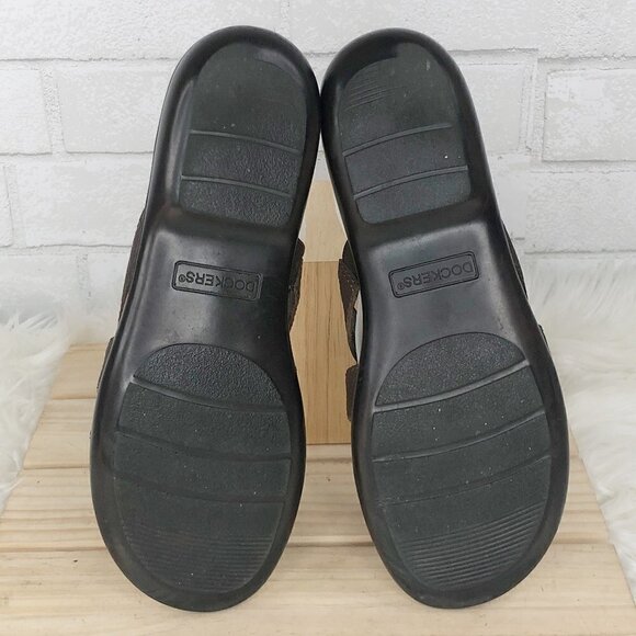 Dockers DKKAELK Brown Leather Open Toe Flip Flop Sandals Women's Size 8M - Picture 4 of 5